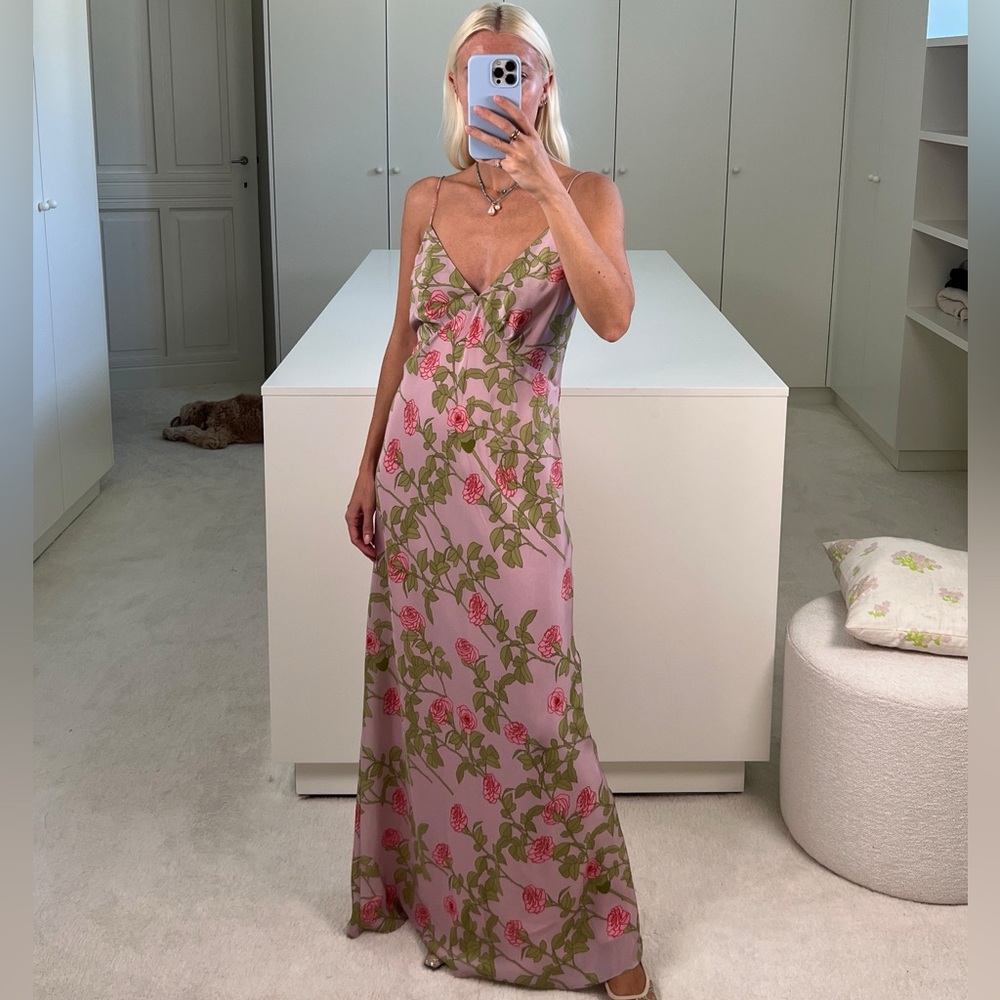 Bernadette Jeanette Slip Dress in Pink Floral Print